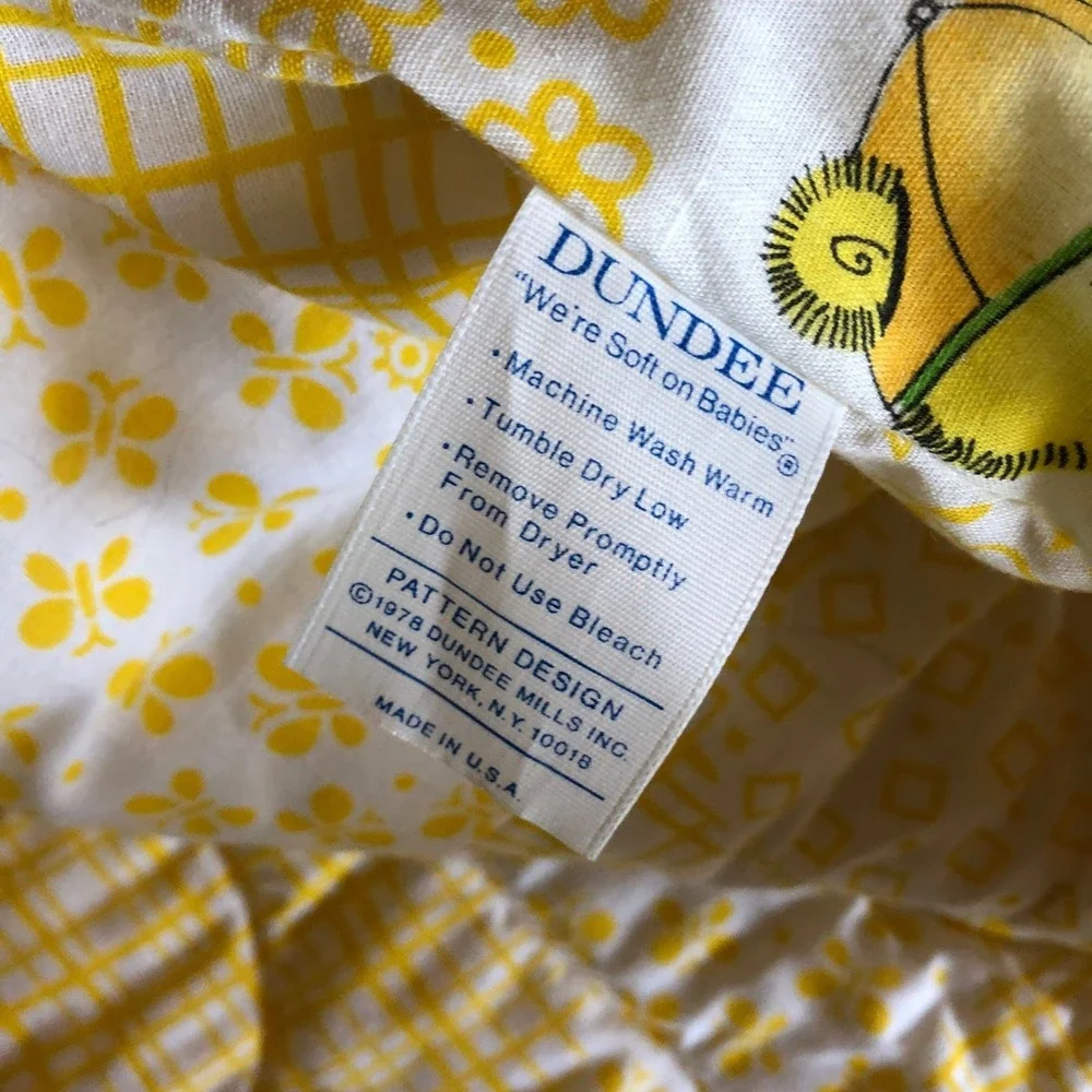 Vintage Dundee Baby Comforter‎ Yellow Lion Duck Bear Plaid Sleeping Bag Quilt